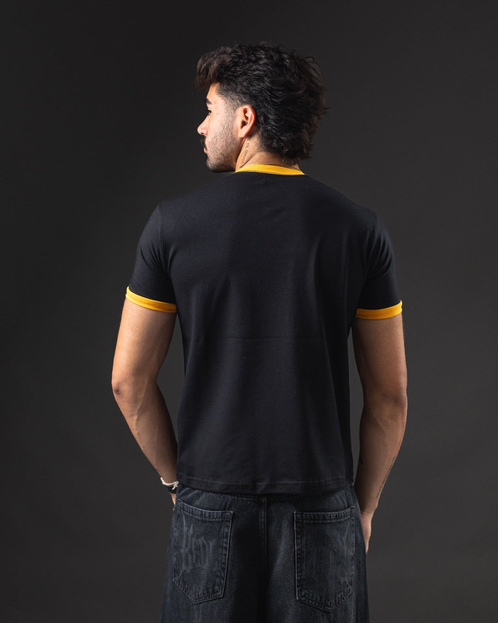 BABY TEE BASIC BLACK/YELLOW