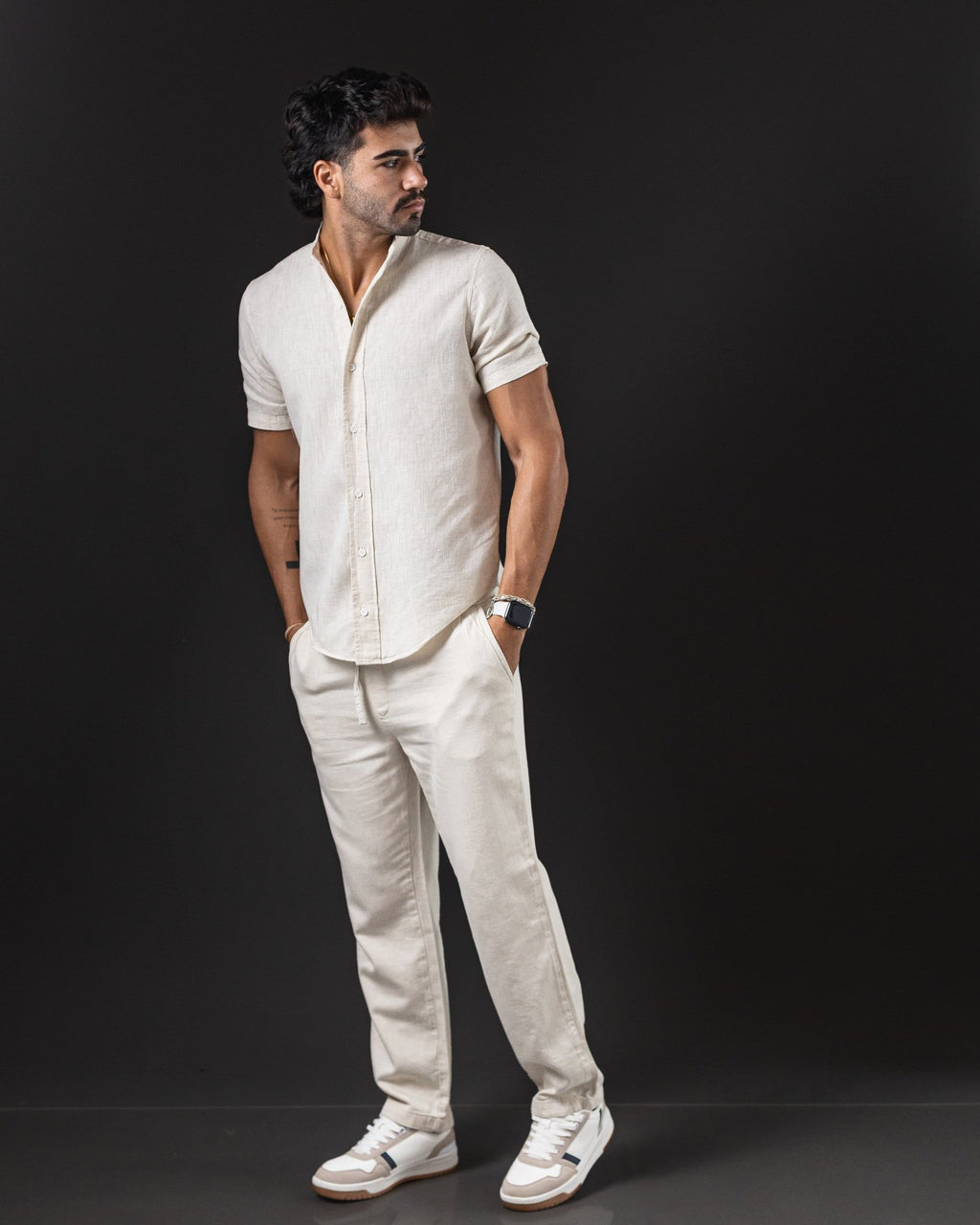 OTTO CAMISA MC DE LINO CRUDO