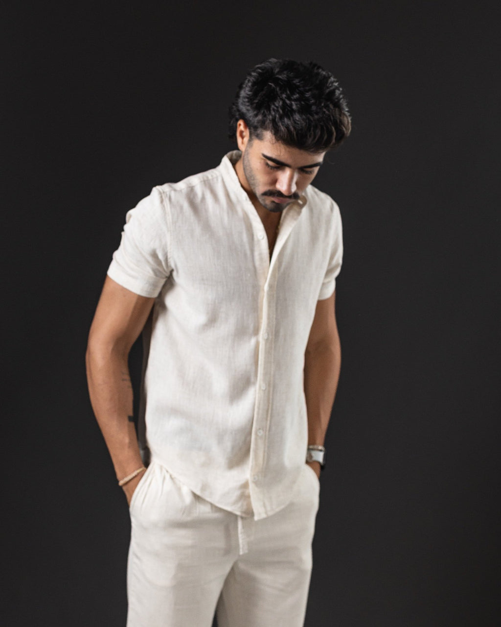 OTTO CAMISA MC DE LINO CRUDO