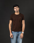 T-SHIRT OTTO NEW BASIC C/BOTON BROWN