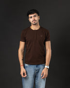 T-SHIRT OTTO NEW BASIC C/BOTON BROWN