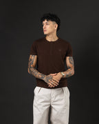 T-SHIRT OTTO NEW BASIC C/BOTON BROWN