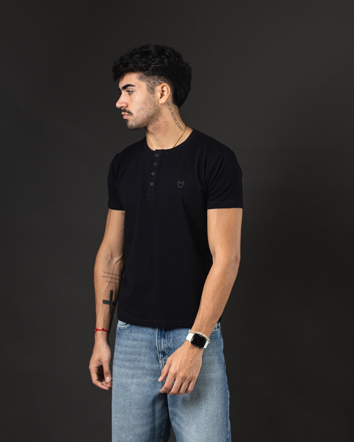 T-SHIRT OTTO NEW BASIC C/BOTON BLACK