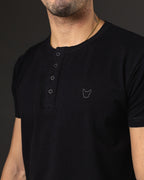 T-SHIRT OTTO NEW BASIC C/BOTON BLACK