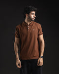 REMERA POLO OTTO BASIC BROWN/WHITE