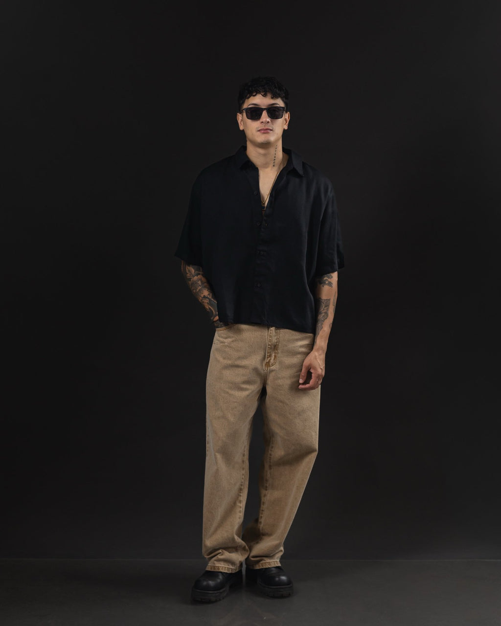 Pantalón Baggy Durazno - look completo de frente