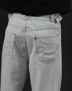 Pantalón Baggy Gris Ice - bolsillos traseros bordados
