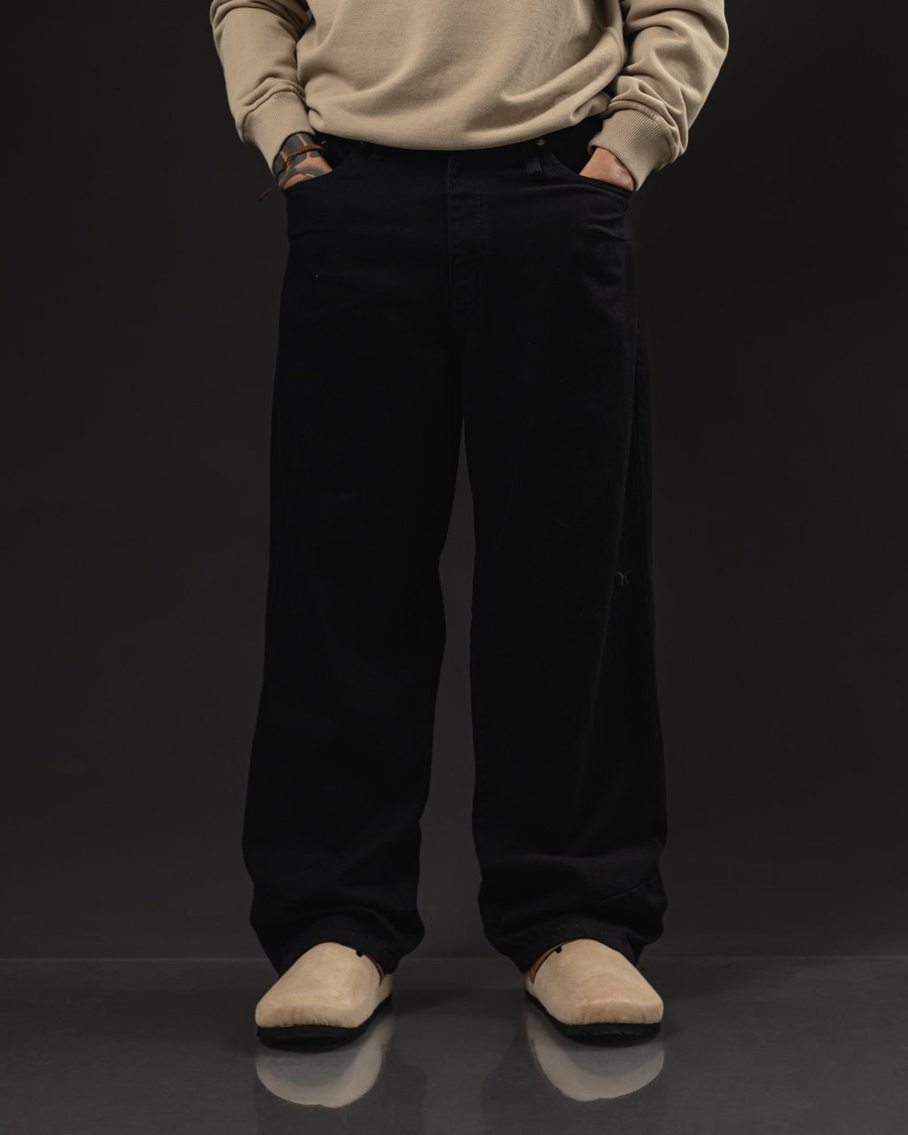 Pantalón Baggy Negro Oscuro - foto 4