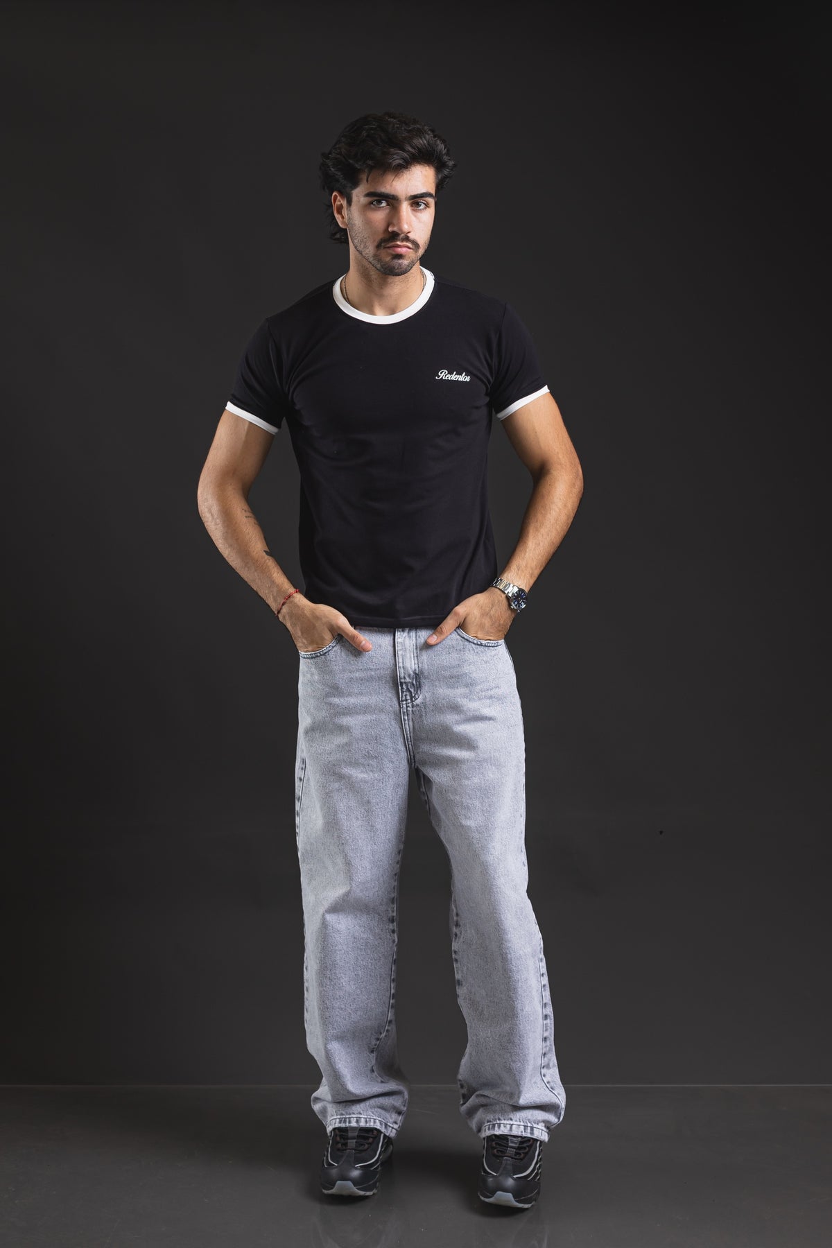 Pantalón baggy OTTO Ice Grey - look completo