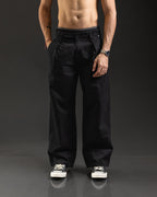 Pantalón OTTO Chino Negro con pinzas estilo japonés - vista frontal