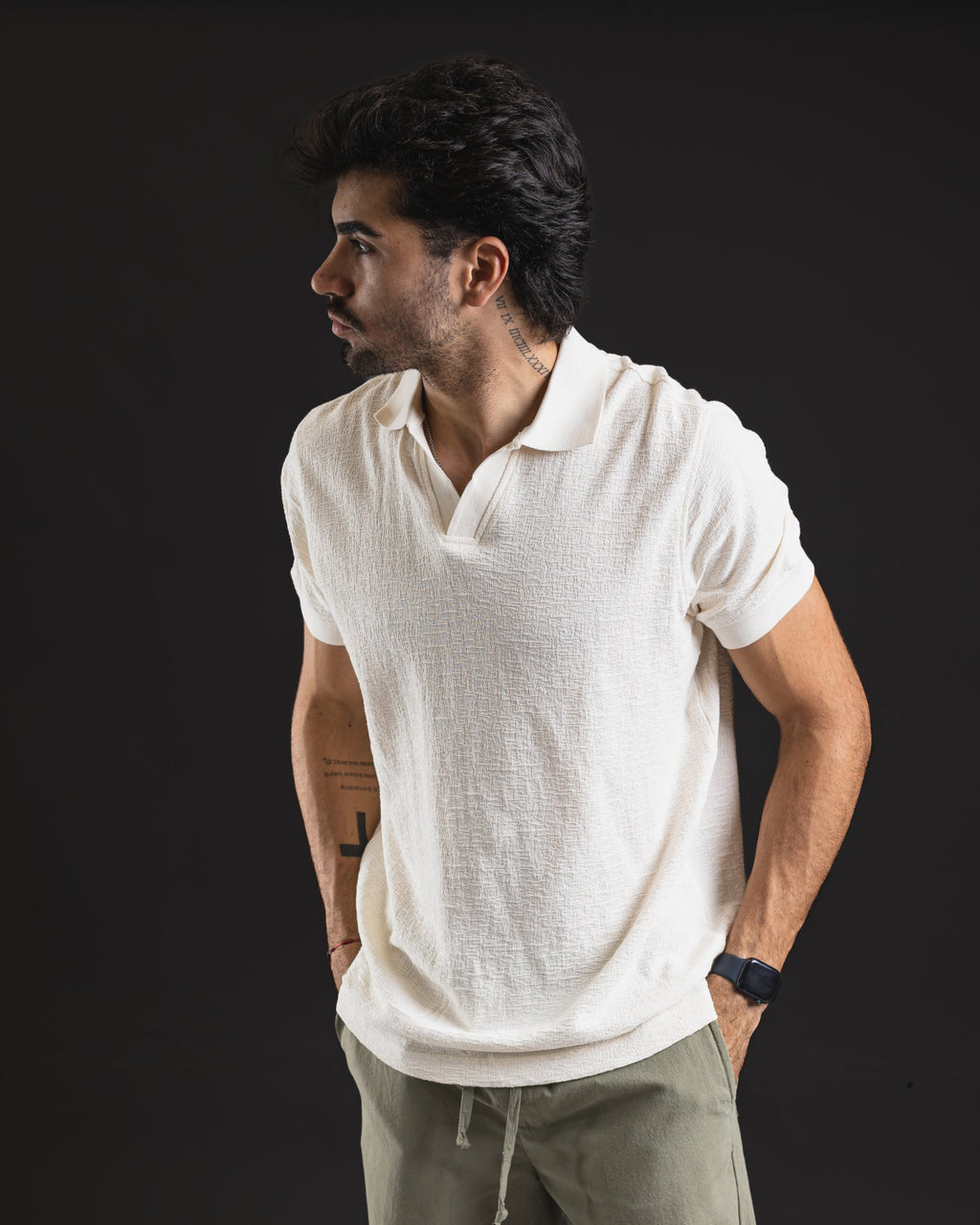Polo Corrugated Aeropostale marfil – vista de tres cuartos