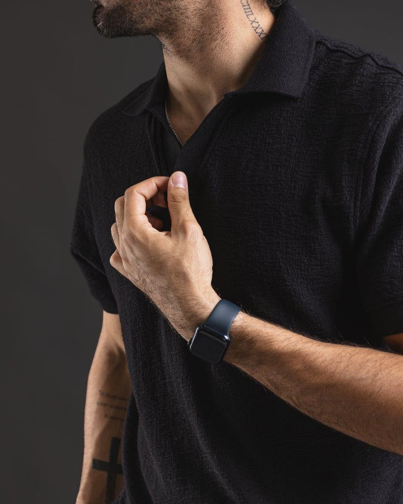 CAMISA CORRUGATED BLACK
