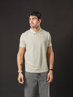 Polo OTTO New Basic crema/blanco – look completo