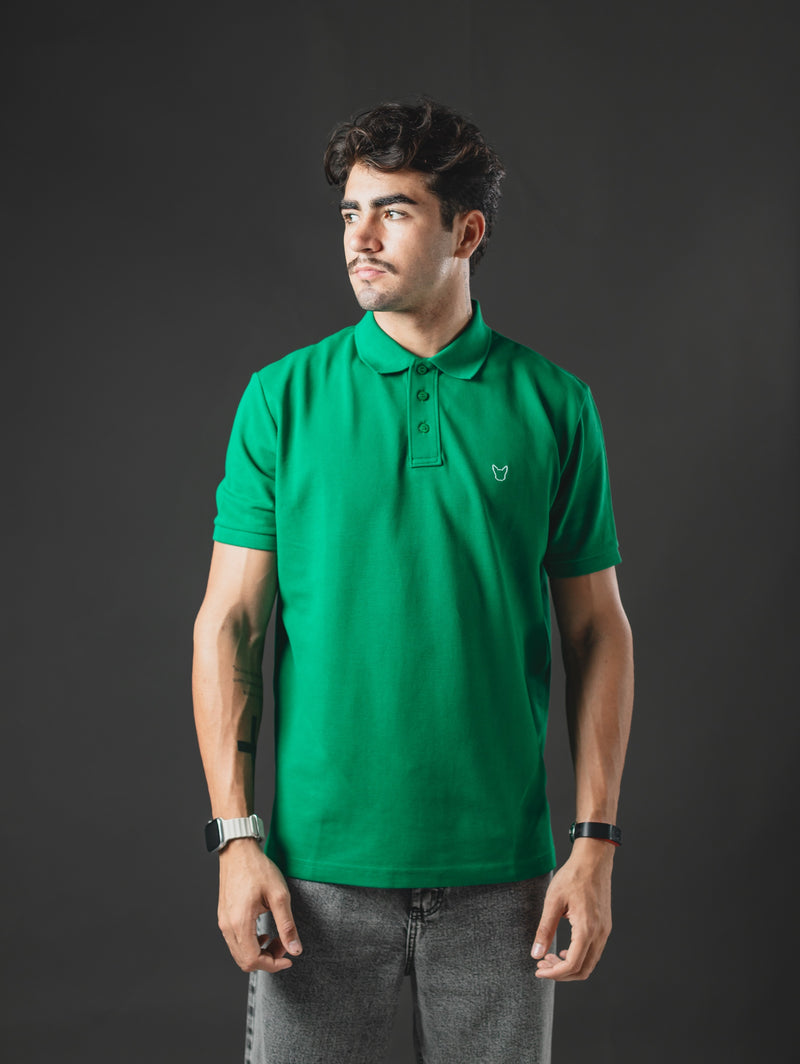 REMERA POLO OTTO BASIC GREEN/WHITE